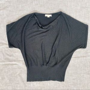MICHAEL Michael Kors Dolman Sleeve Sweater Black Silver Medium